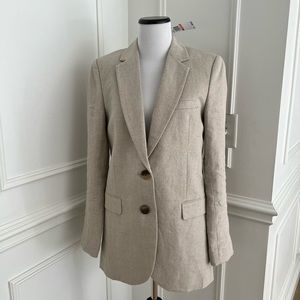 New Michael Kors Hemp washed linen boyfriend dressy blazer suit coat size 2